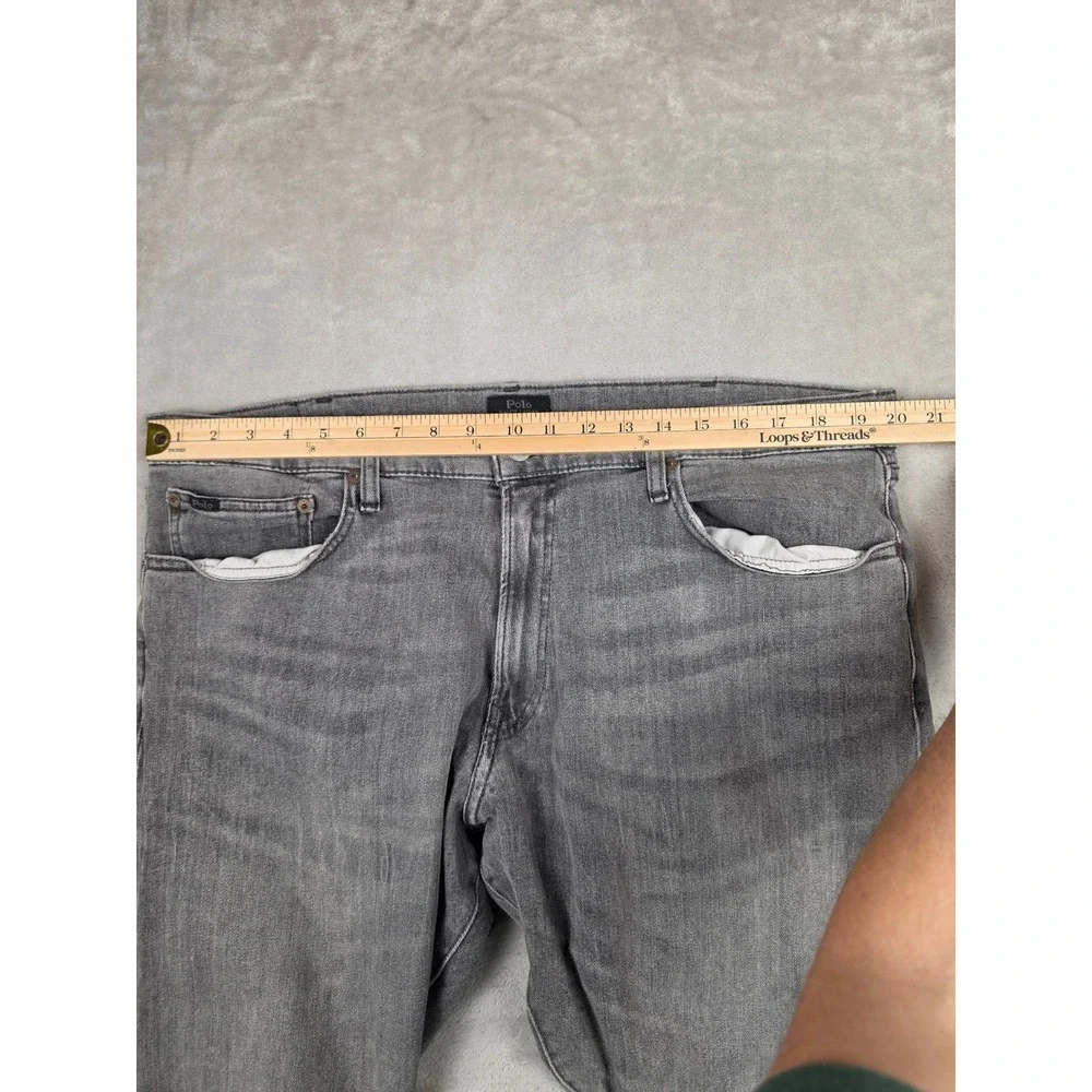 Polo Ralph Lauren Jeans Men 40x32 Gray Sullivan Slim Fit Denim Pants Black Label